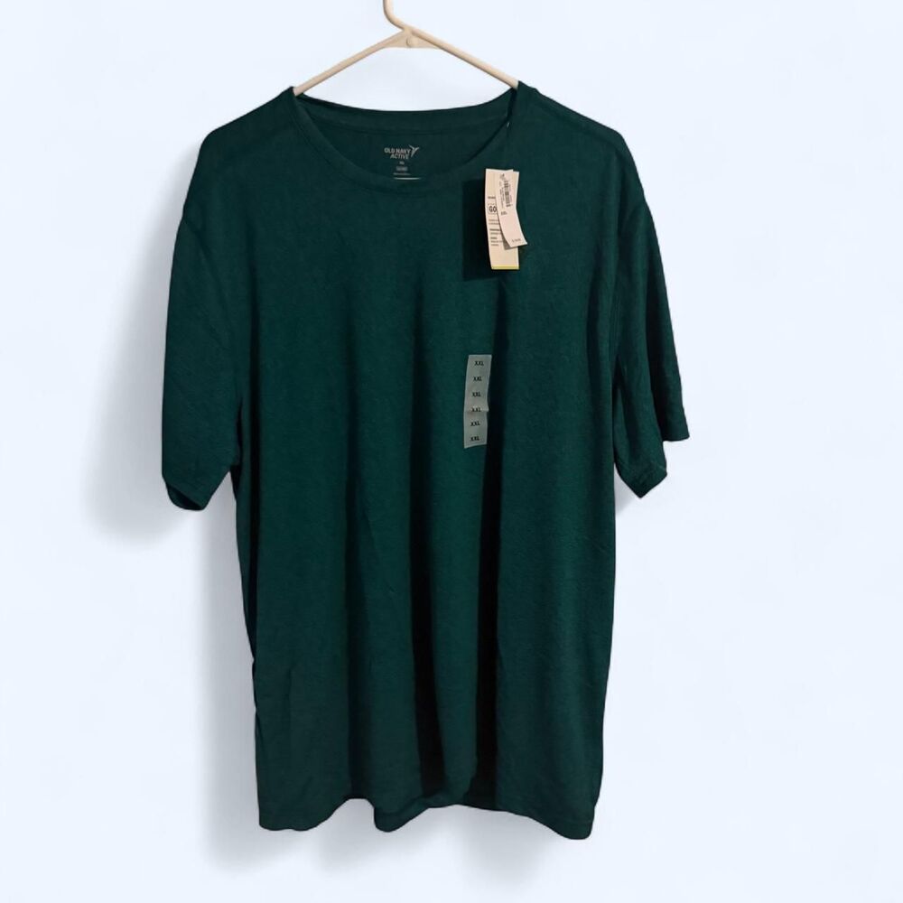 2019 Old Navy Active Male XXL Teal Short Sleeve Heathered Go-Dry Training